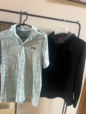 BOGO Under Armour Mint Green Camo Polo & GERRY hoodie